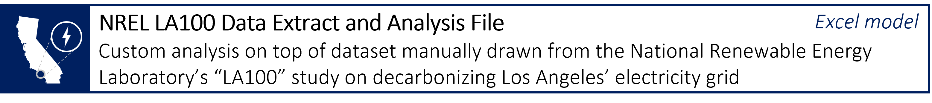 Banner - NREL LA100 analysis model